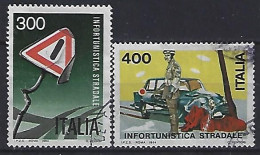 Italy 1984  Verkehrsunfallverhutung (o) Mi.1867-1868 - 1981-90: Afgestempeld