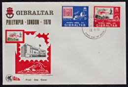 Ca0243 GIBRALTAR 1970, SG 252-3 Philympia Stamp Exhibition London,  FDC - Gibraltar