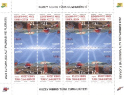 Europa Cept - 2024 - Turkish Cyprus - Underwater Fauna & Flora - 1.Block Of 4 Set ** MNH - Ongebruikt