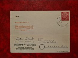 Lettre Allemagne 1956 CARTE SPITZEN SCHMIDT IMPORT EXPORT NECKARGEMUND - Andere & Zonder Classificatie