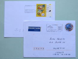 Francia, Flammes Queyras Et Chambery, Mondiali Calcio 1998 Su Timbre-poste. Et Entier Postal - Oblitérations Mécaniques (flammes)