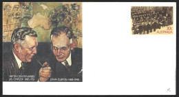 Carte Postal Australian World War II Politicians J.B. Chifley And John Curtin. Prime Ministers  Australia. Smoking Pipe. - Guerre Mondiale (Seconde)