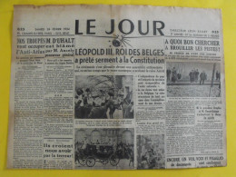 Journal Le Jour Du 24 Février 1934. Stavisky Prince Voix Pigaglio Oran Léopold III Indochine - Altri & Non Classificati