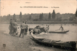 Collonges-au-Mont-D'Or Canton Limonest La Baignade Cheval Horse Cavallo Rhône 69660 N°647 Cpa Voyagée B.Etat - Autres & Non Classés