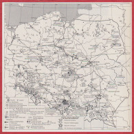 Pologne. Carte économique. Mines, Industries, Grands Centres Industriels En Cours De Réalisation. Larousse 1960. - Documents Historiques