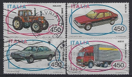 Italy 1984  Automobilbau (o) Mi.1872-1875 - 1981-90: Afgestempeld