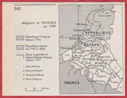 Belgique Et Pays Bas En 1797. Carte Historique. Larousse 1960. - Historische Dokumente
