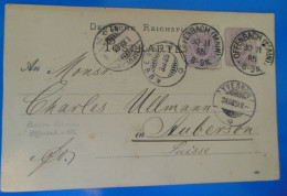 ENTIER POSTAL SUR CARTE   -  1885 - Briefkaarten