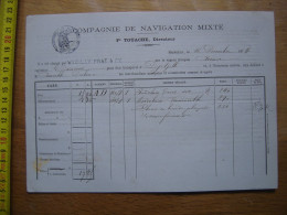 1874 Facture COMPAGNIE De NAVIGATION MIXTE Noilly VERMOUTH Marseille Djidjelli - Andere & Zonder Classificatie