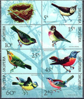 ALBANIA 1971, BIRDS, COMPLETE MNH SERIES In SMALL SHEET(with The No-value Stamp Being Folded Over) With GOOD QUALITY,*** - Albanien