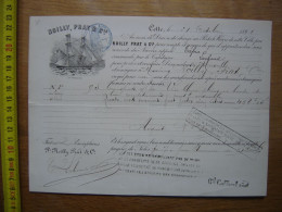 1891 Facture NOILLY PRAT Vin Blanc NAVIRE TAFNA Capitaine Lachaud MARSEILLE - Other & Unclassified