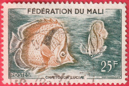 N° Yvert & Tellier 6 - Fédération Du Mali (1960) - (Oblitéré - Sans Gomme) - Poissons (Chaetodon Luciae) (2) - Mali (1959-...)