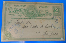 ENTIER POSTAL SUR CARTE   -  1899 - Costa Rica