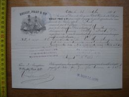 1891 Facture NOILLY PRAT Vin Blanc NAVIRE AUDE Capitaine Levans MARSEILLE - Otros & Sin Clasificación