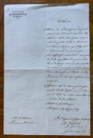 I GUERRA D'INDIPENDENZA - BOLOGNA COLLEGIO ELETTORALE - LETTERA FIRMATA ANTONIO ZANOLINI PRESIDENTE 24/3/1849 - Historische Dokumente