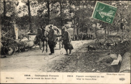 CPA Convoyeurs Francais Sur La Route De Saint Prix, Militärkonvoi - Sonstige & Ohne Zuordnung