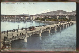 11306297 Geneve GE Pont Du Mont Blanc Lac Leman Strassenbahn Geneve - Sonstige & Ohne Zuordnung