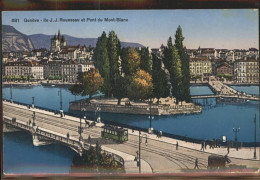 11306295 Geneve GE Ile J J Rousseau Et Pont Du Mont Blanc Lac Leman Strassenbahn - Sonstige & Ohne Zuordnung