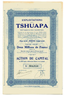 Congo Belge: Exploitations De La TSHUAPA; Action De Capital - Afrique