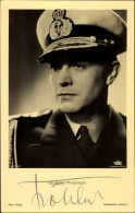CPA Schauspieler Gustav Fröhlich, Portrait, Kapitänsmütze, Autogramm - Schauspieler