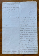CARDINALE  ANTONIO TOSTI - AUTOGRAFO SU SUA LETTERA DALLE STANZE DI MONTE CITORIO 26/7/1841 Al CONTE A.GAMBERINI - Historische Documenten