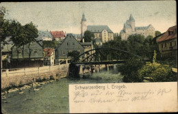 CPA Schwarzenberg Im Erzgebirge Sachsen, Fluss, Brücke - Other & Unclassified