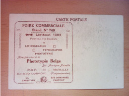 Bruxelles, Foire Commerciale. Carte Publicitaire Pour La Phototypie Belge  (A17p49) - Werbepostkarten