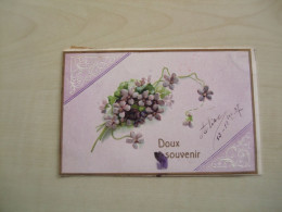Carte Postale Ancienne 1907 BOUQUET DE VIOLETTES Doux Souvenir - Blumen