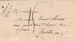 Cursive 4/St Firmin-en-Valgodemara (Hautes Alpes)  Pour Grenoble Du 8 Mai 1851 - 1801-1848: Vorläufer XIX