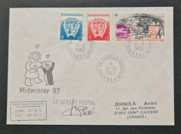 TAAF,  Timbres Numéros 171, 172 Et PA 125 Oblitérés De Kerguelen Le 21/6/1993. - Storia Postale