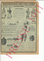 Publicité 1911 Alpinisme Equipement Matériel Manteau En Drap Tyrolien Tente Canne Piolet Alpiniste - Publicités