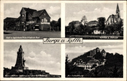 CPA Berga Am Kyffhäuser, Gasthof Prince Friedrich Karl, Kirche, Schule, Denkmal, Rothenburg - Other & Unclassified