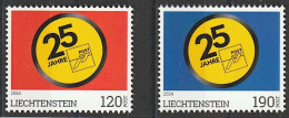 Liechtenstein 2024: 25 Jahre Unabhängige Liechtensteinische Post (120+190) Satz ** MNH (autocollant Self-adhesiv) - Nuevos