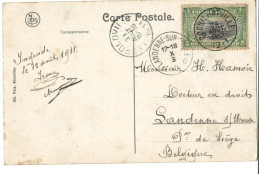 !!! CONGO, CPA DE 1911, DÉPART DE COQUILHATVILLE POUR SANDENNE SUR MEUSE (BELGIQUE). - Cartas & Documentos