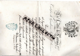 ITALIE .LA CITTA DI TORINO . COPIARE ACQUARELLO DEGUBERNATIS . 1845 - Documentos Históricos