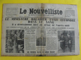 Journal Le Nouvelliste Bretagne Maine Normandie Anjou Du 8 Février 1934. émeute Sanglante Paris Daladier Doumergue Laval - Other & Unclassified