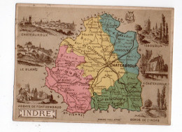 DEPARTEMENT * INDRE * CARTE GEOGRAPHIQUE * CHATEAUROUX * LE BLANC * ISSOUDUN * ABBAYE FONTGOMMAUD - Sonstige & Ohne Zuordnung