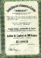"SOBELCAT" - Belge Pour Le Commerce Au Katanga; Action De Capital - Africa