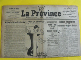 Journal La Province Du 14 Février 1934. émeute Sanglante Paris Guy La Chambre Doumergue Delahaye Pétain - Other & Unclassified