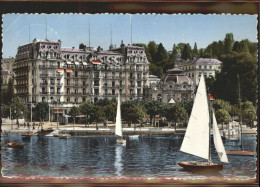 11305079 Ouchy Beau Rivage Palace Lac Leman Segelboot Lausanne - Other & Unclassified