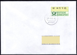 Deutschland Bund ATM 1 F Hu / Fehlverwendung Sielaff Posthornaufdruck Brief 110Pf. 26.3.02 Von Essen 1 - Automatenmarken [ATM]