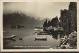 11305035 Montreux VD Les Quais Bon Port Et Le Grammont Lac Leman Boote Montreux - Other & Unclassified
