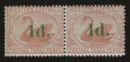 Western Australia     .   SG    .   91b  Pair  (2 Scans)          .   *       .     Mint-hinged - Mint Stamps