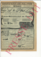 Publicité 1911 Ecrin Nécessaire De Table Coutellerie Couteaux Tondeuse à Cheveux Couteau De Soldat - Reclame