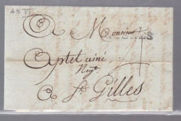 Lettre Dite Précurseurs  Sur  Lettre     Nîmes Destination   St- Gilles    An VI - 1801-1848: Vorläufer XIX