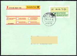 Deutschland Bund ATM 1 F Hu / Fehlverwendung Nagler Posthornaufdruck R-Brief 410Pf. 19.2.02 Von Ratingen 1 - Machine Labels [ATM]