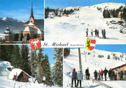 KATSCHBERG, ST. MICHAEL IM LUNGAU, SALZBURG, MULTIPLE VIEWS, ARCHITECTURE, CHURCH, SKI RESORT, EMBLEM, AUSTRIA, POSTCARD - St. Michael Im Lungau