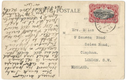 !!! CONGO, CPA DE 1914, DÉPART D'ELISABETHVILLE POUR LONDRES. - Storia Postale