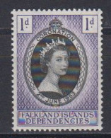 Falkland Islands Dependencies (FID) 1953 Coronation 1v  ** Mnh (59861) - Georgia Del Sud