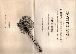 ITALIE . TORINO . CONCERNENTE LA LOTTERIA .1828 - Historical Documents